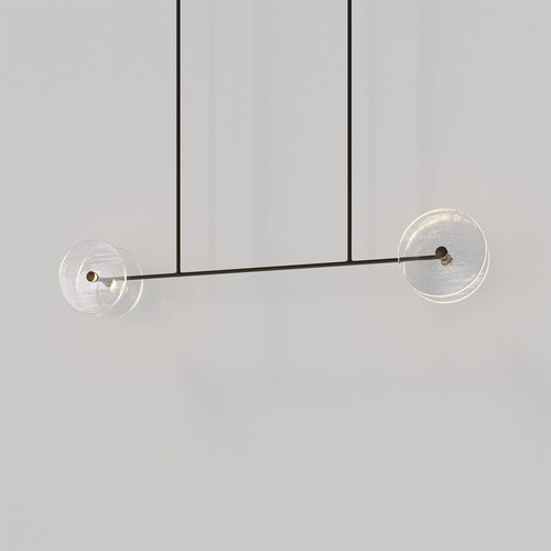 Medium Bronze Coral Linear Rod Pendant ( Four Coral Pieces )