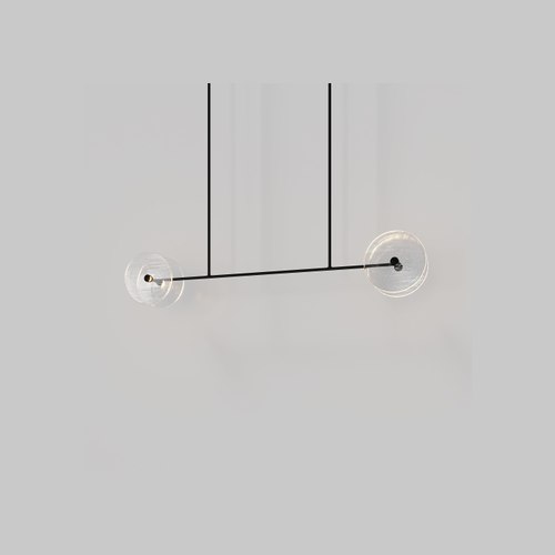 Matte Black Coral Linear Rod Pendant ( Four Coral Pieces )