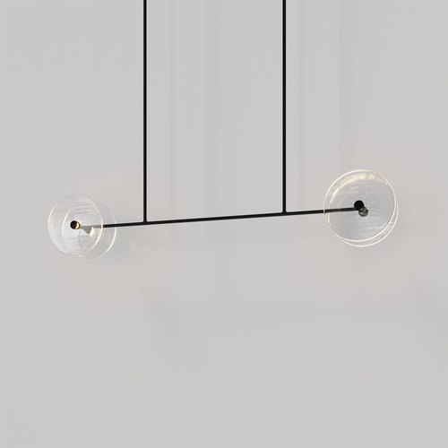 Matte Black Coral Linear Rod Pendant ( Four Coral Pieces )