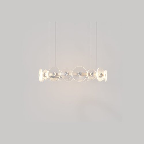 Steel Coral Ring Pendant (20) - Clear Glass