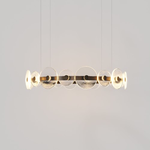 Medium Bronze Coral Ring Pendant (20) - Clear Glass