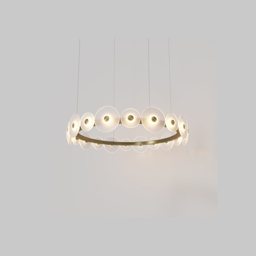 Brass Coral Ring Pendant (20) - Frosted Glass