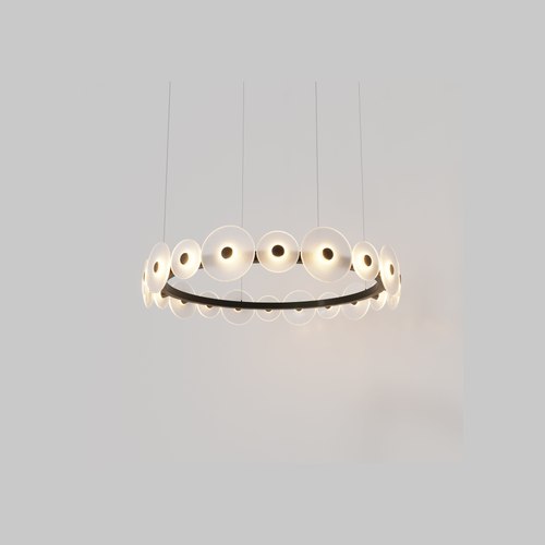 Medium Bronze Coral Ring Pendant (20) - Frosted Glass