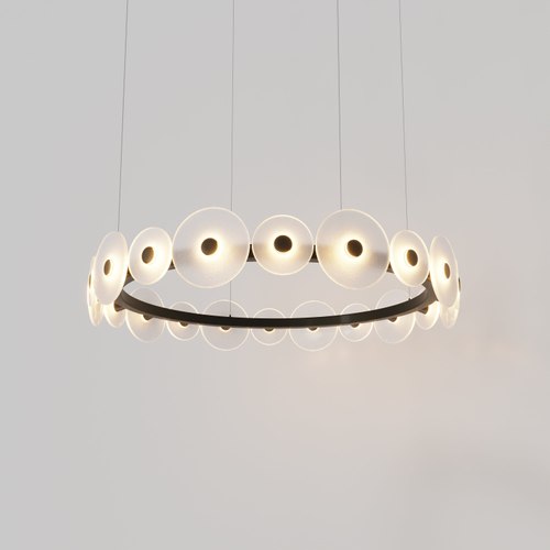 Medium Bronze Coral Ring Pendant (20) - Frosted Glass