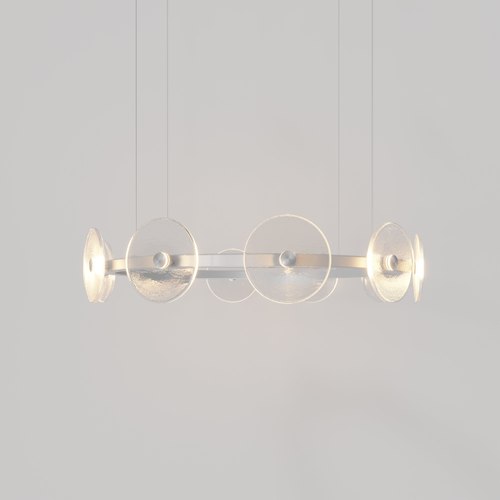 Steel Coral Ring Pendant (10) - Clear Glass