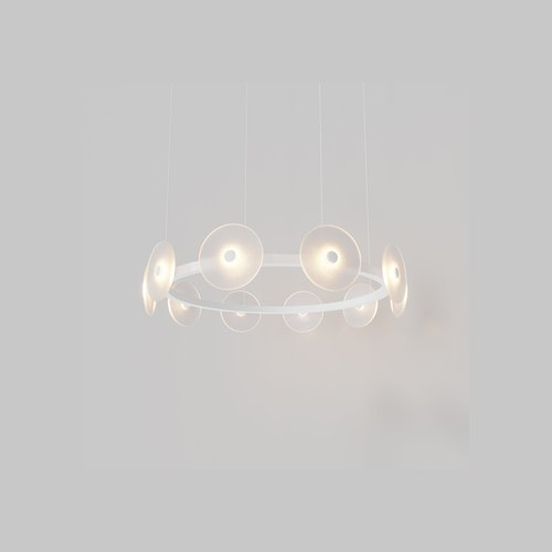 Matte White Coral Ring Pendant (10) - Frosted Glass