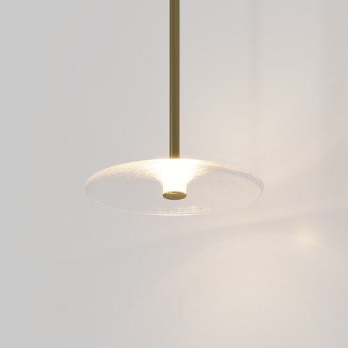 Brass Coral Single Pendant - Clear Glass