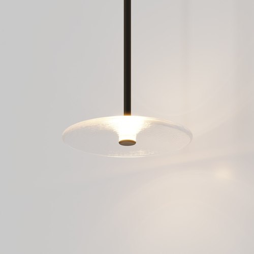 Medium Bronze Coral Single Pendant - Clear Glass