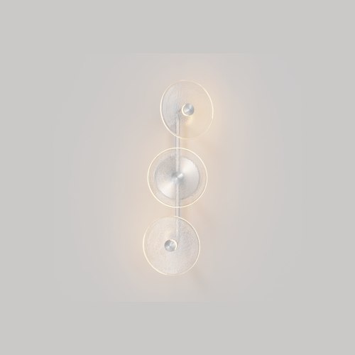 Steel finish Coral Trio Rod Wall Light - (Off-Centered)