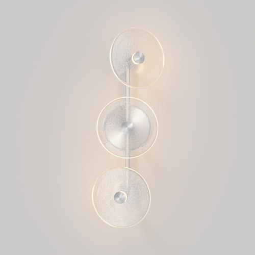 Steel finish Coral Trio Rod Wall Light - (Off-Centered)