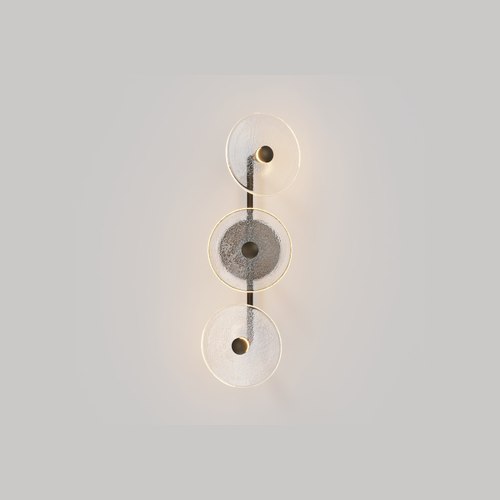 Medium Bronze Coral Trio Rod Wall Light - (Off-Centered)