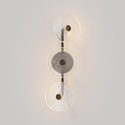 Medium Bronze Coral Trio Rod Wall Light - (Off-Centered)