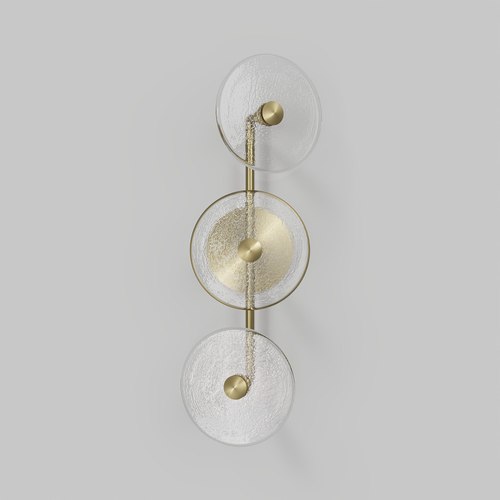 Brass finish Coral Trio Rod Wall Light - (Off-Centered)