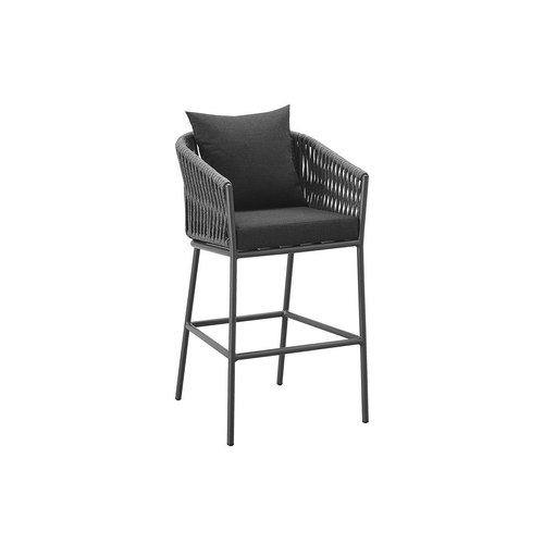 Grey Kereru Aluminium and Rope Outdoor Bar Chair