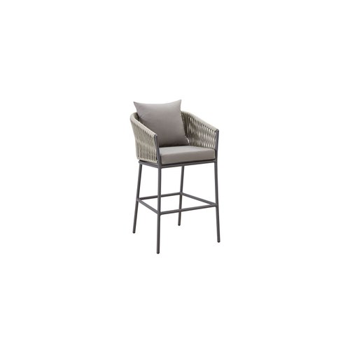 Taupe  Kereru Aluminium and Rope Outdoor Bar Chair
