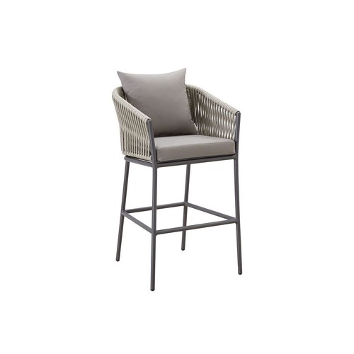 Taupe  Kereru Aluminium and Rope Outdoor Bar Chair