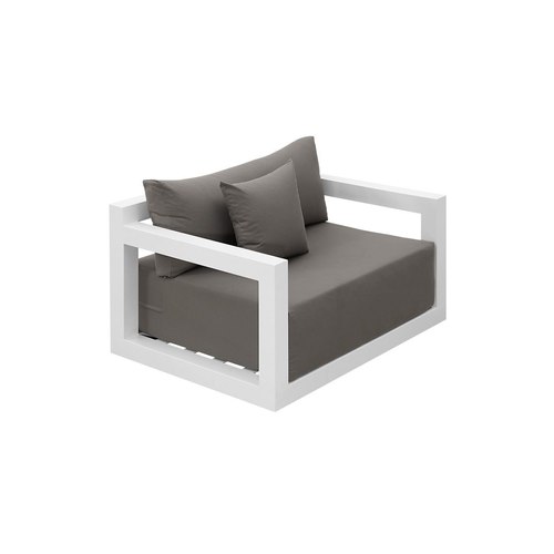 White Frame/ Taupe Fabric Ibis 2.0 Outdoor Armchair