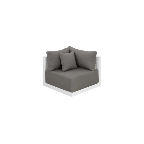 White Frame/ Taupe Fabric Ibis 2.0 Oversized Outdoor Corner Sofa