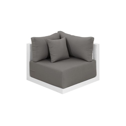 White Frame/ Taupe Fabric Ibis 2.0 Oversized Outdoor Corner Sofa