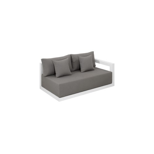 White Frame/ Taupe Fabric Ibis 2.0 Oversized Outdoor Left Sofa
