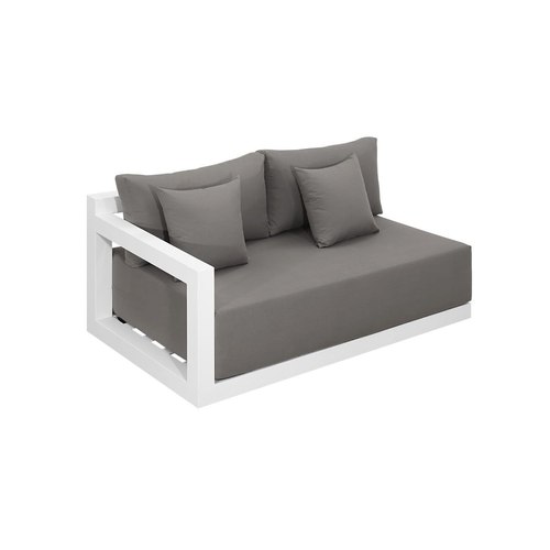 White Frame/ Taupe Fabric Ibis 2.0 Oversized Outdoor Right Sofa