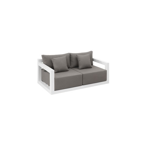White Frame/ Taupe Fabric Ibis 2.0 Oversized Outdoor Loveseat