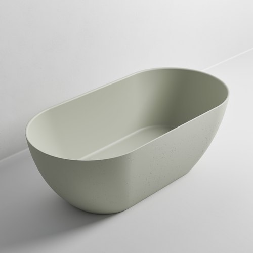 Light Grey Villastone Halo Earth 1600 Freestanding Bath
