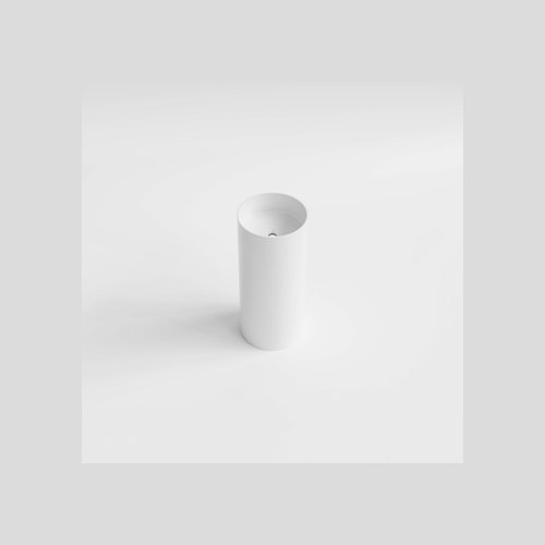Matte White Code Halo Villastone Freestanding Round Basin