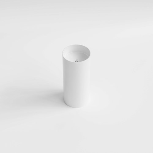 Matte White Code Halo Villastone Freestanding Round Basin