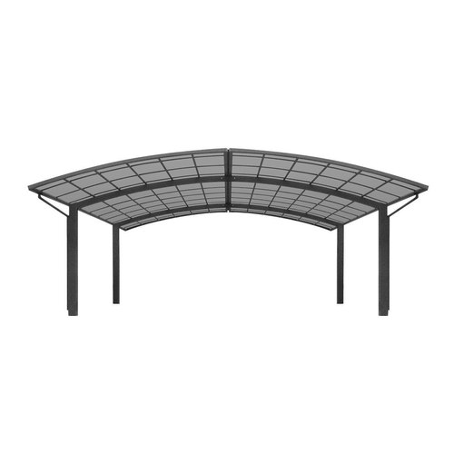 Grey / Dark Grey Two Car Double Carport 560 x 550 x 316cm