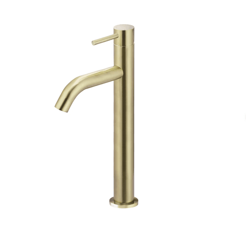 Tiger Bronze Meir Piccola Tall Basin Mixer Tap with 130mm Spout - Lustre Bronze