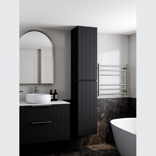Matte Black Lineare Coastal Tower Cabinet