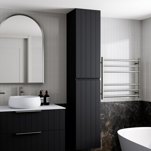 Matte Black Lineare Coastal Tower Cabinet