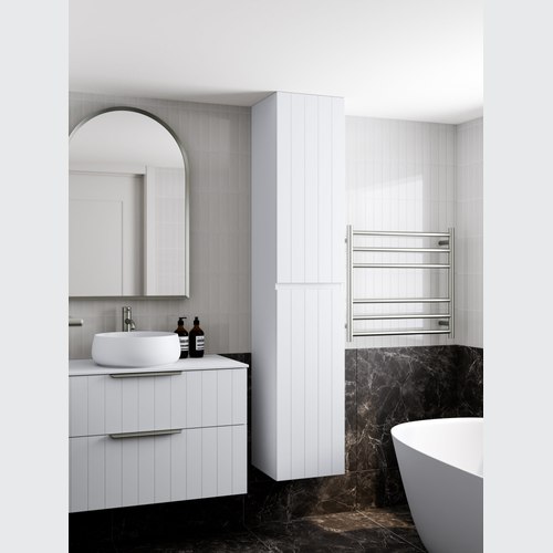 Matte White Lineare Coastal Tower Cabinet