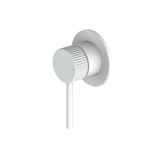 Matte White Nature Piper Shower Mixer | Textured Handle