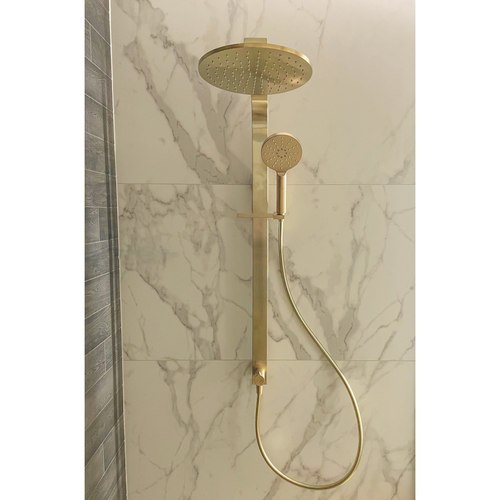 Brushed Brass Code Pure Round Shower Column 3 Function