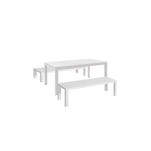 Matte White Cumulus Patio Extension Dining Set-3PCS