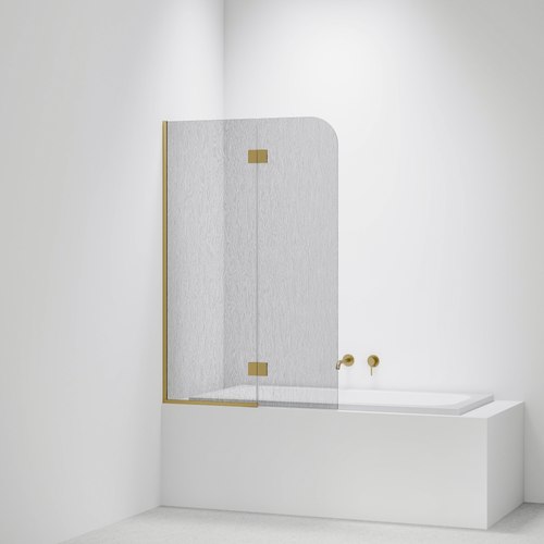 Brushed Brass Code Allure Bath Screen Range | 550 + 450W