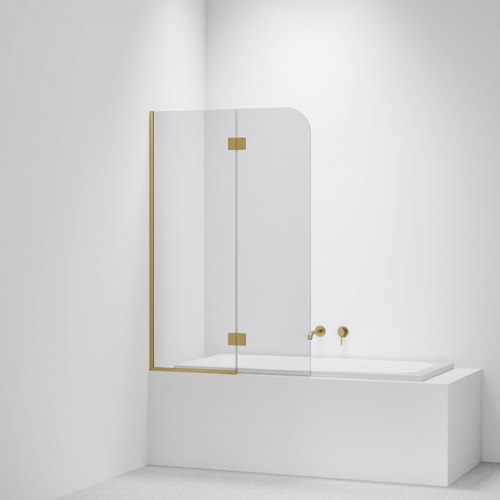 Brushed Brass Code Pillar Bath Screen Range | 550 + 450W