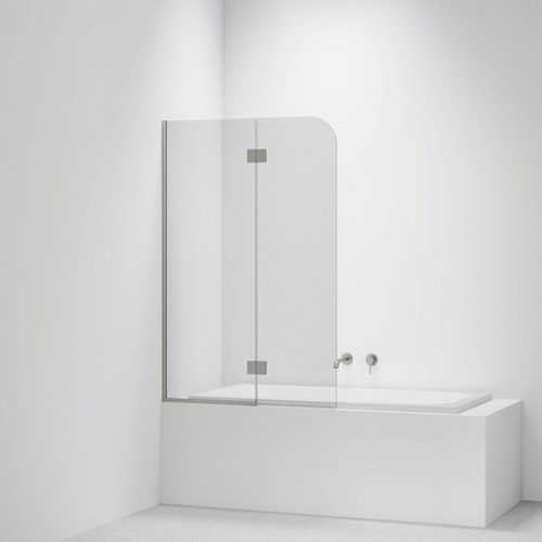 Brushed Nickel Code Pillar Bath Screen Range | 550 + 450W