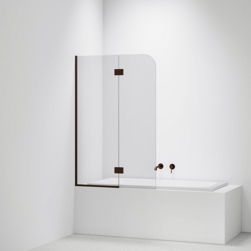 Brushed bronze Code Pillar Bath Screen Range | 550 + 450W