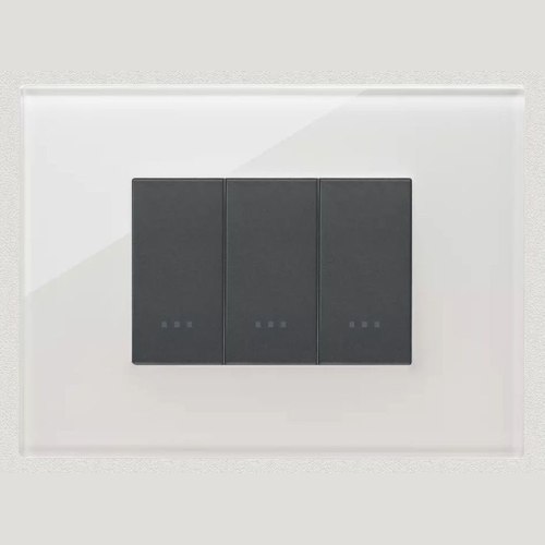 Milky White Vimar Eikon Exe Light Switches | Plate Glass