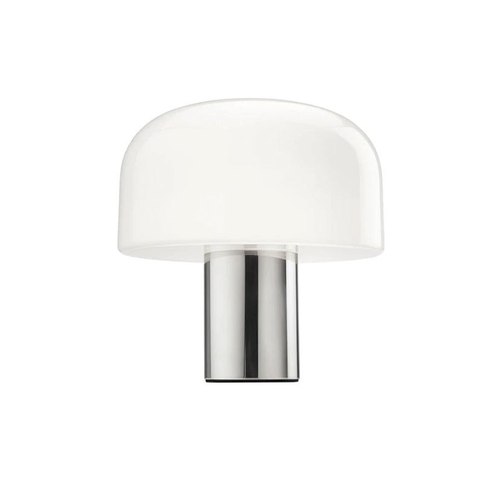 Bright Aluminium Bellhop Glass T Table Lamp by Flos
