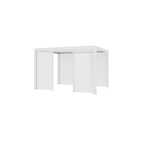 White Atlantic & Caribbean Freestanding Pergola Slatted Privacy Wall