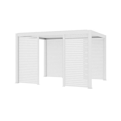 White Atlantic & Caribbean Freestanding Pergola Slatted Privacy Wall