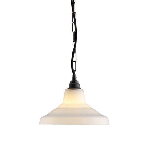 White Glass School Pendant