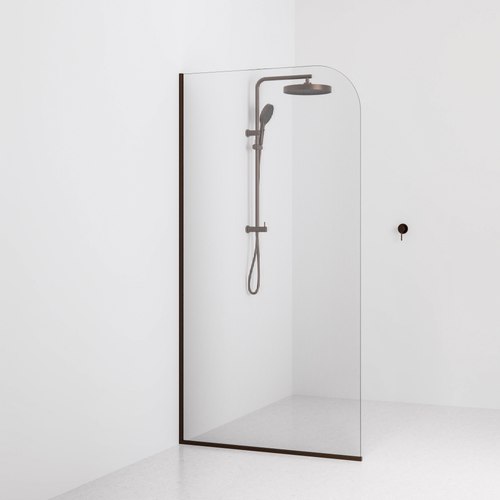 Brushed bronze Code Pillar Shower Screen Glass Range | 1050MM