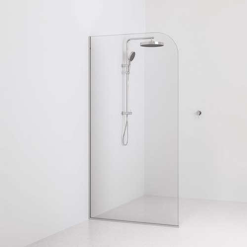 Chrome Code Pillar Shower Screen Glass Range | 1050MM