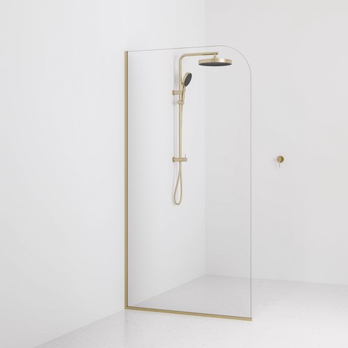 Brushed Brass Code Super Clear Shower Screen Range | 1050mm