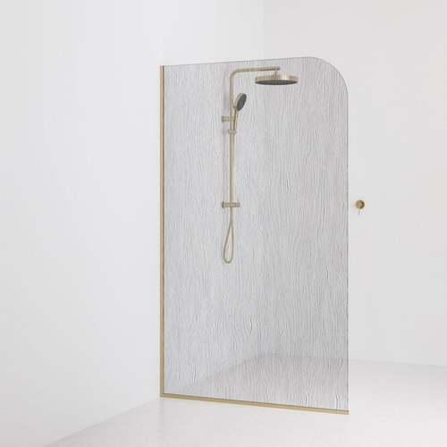 Brushed Brass Code Allure Shower Screen Glass Range | 1200mm